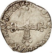 France 1/8 ECU Louis XIII 1611 T KM# 44.13 LVDOVIC XIII D G FRAN ET NAV REX 1611 coin obverse France 1/8 ECU Louis XIII 1611 T KM# 44.13 LVDOVIC XIII D G FRAN ET NAV REX 1611 coin obverse