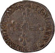 France 1/8 ECU Louis XIII 1642 AR KM# 44.18 SIT NOMEN DOM AR BENEDICTVM 1642 coin reverse France 1/8 ECU Louis XIII 1642 AR KM# 44.18 SIT NOMEN DOM AR BENEDICTVM 1642 coin reverse