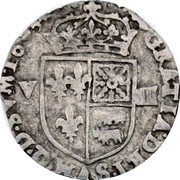 France 1/8 ECU (Henry IV) KM# 2.1 GRATIA DEI SVM Q D SVM 1605 V III coin reverse France 1/8 ECU (Henry IV) KM# 2.1 GRATIA DEI SVM Q D SVM 1605 V III coin reverse