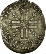 France 15 Deniers Louis XIV 1693 P KM# 287.6 LVD XIIII D G FR ET N R LL P coin obverse France 15 Deniers Louis XIV 1693 P KM# 287.6 LVD XIIII D G FR ET N R LL P coin obverse