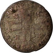 France 15 Deniers Louis XIV 1693 S KM# 285.15 LVD XIIII D G FR ET N R LL S coin obverse France 15 Deniers Louis XIV 1693 S KM# 285.15 LVD XIIII D G FR ET N R LL S coin obverse