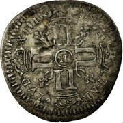 France 15 Deniers Louis XIV 1694 H KM# 286.4 LVD XIIII D G FR ET N R LL H coin obverse France 15 Deniers Louis XIV 1694 H KM# 286.4 LVD XIIII D G FR ET N R LL H coin obverse