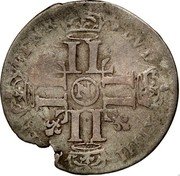 France 15 Deniers Louis XIV 1696 N KM# 285.12 LVD XIIII D G FR ET N R LL N coin obverse France 15 Deniers Louis XIV 1696 N KM# 285.12 LVD XIIII D G FR ET N R LL N coin obverse