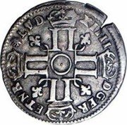 France 15 Deniers Louis XIV 1697 KM# 289 LVD M XIIII D G FR ET N R coin obverse France 15 Deniers Louis XIV 1697 KM# 289 LVD M XIIII D G FR ET N R coin obverse
