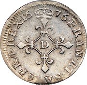 France 4 Sols Louis XIV 1676 D KM# 232.2 FRAN ET NAVARRÆ REX 1676 D coin reverse France 4 Sols Louis XIV 1676 D KM# 232.2 FRAN ET NAVARRÆ REX 1676 D coin reverse