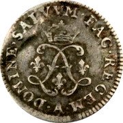 France 4 Sols 2 Deniers Louis XIV 1691 A KM# 281.1 DOMINE SALVVM FAC REGEM A coin reverse France 4 Sols 2 Deniers Louis XIV 1691 A KM# 281.1 DOMINE SALVVM FAC REGEM A coin reverse