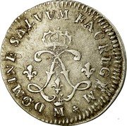 France 4 Sols 2 Deniers Louis XIV 1691 Crowned M KM# 281.21 M DOMINE SALVVM FAC REGEM coin reverse France 4 Sols 2 Deniers Louis XIV 1691 Crowned M KM# 281.21 M DOMINE SALVVM FAC REGEM coin reverse