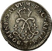 France 4 Sols 2 Deniers Louis XIV 1691 Crowned S KM# 281.22 DOMINE SALVVM FAC REGEM S coin reverse France 4 Sols 2 Deniers Louis XIV 1691 Crowned S KM# 281.22 DOMINE SALVVM FAC REGEM S coin reverse