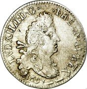 France 4 Sols 2 Deniers Louis XIV 1691 O KM# 281.11 LVD XIIII D G FR ET NAV REX 1691 coin obverse France 4 Sols 2 Deniers Louis XIV 1691 O KM# 281.11 LVD XIIII D G FR ET NAV REX 1691 coin obverse