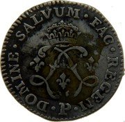 France 4 Sols 2 Deniers Louis XIV 1691 P KM# 281.12 DOMINE SALVVM FAC REGEM P coin reverse France 4 Sols 2 Deniers Louis XIV 1691 P KM# 281.12 DOMINE SALVVM FAC REGEM P coin reverse