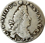 France 4 Sols 2 Deniers Louis XIV 1692 & KM# 281.19 LVD XIIII D G FR ET NAV REX 1691 coin obverse France 4 Sols 2 Deniers Louis XIV 1692 & KM# 281.19 LVD XIIII D G FR ET NAV REX 1691 coin obverse