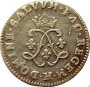 France 4 Sols 2 Deniers Louis XIV 1692 H KM# 281.6 DOMINE SALVVM FAC REGEM H coin reverse France 4 Sols 2 Deniers Louis XIV 1692 H KM# 281.6 DOMINE SALVVM FAC REGEM H coin reverse