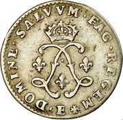 France 4 Sols 2 Deniers Louis XIV 1693 E KM# 281.5 DOMINE SALVVM FAC REGEM E coin reverse France 4 Sols 2 Deniers Louis XIV 1693 E KM# 281.5 DOMINE SALVVM FAC REGEM E coin reverse