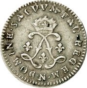 France 4 Sols 2 Deniers Louis XIV 1694 N KM# 281.10 DOMINE SALVVM FAC REGEM N coin reverse France 4 Sols 2 Deniers Louis XIV 1694 N KM# 281.10 DOMINE SALVVM FAC REGEM N coin reverse