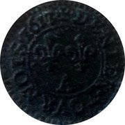 France Denier Tournois Louis XIII 1611 A KM# 42.1 DENIER TOVRNOIS 1617 A coin reverse France Denier Tournois Louis XIII 1611 A KM# 42.1 DENIER TOVRNOIS 1617 A coin reverse