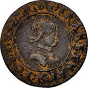France Denier Tournois Louis XIII 1618 R KM# 42.6 LOYS XIII R D FRAN ET NAV R coin obverse France Denier Tournois Louis XIII 1618 R KM# 42.6 LOYS XIII R D FRAN ET NAV R coin obverse