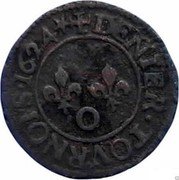 France Denier Tournois Louis XIII 1624 O KM# 79.7 DENIER TOVRNOIS 1624 coin reverse