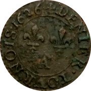 France Denier Tournois Louis XIII 1626 A KM# 70.1 DENIER TOVRNOIS 1626 A coin reverse France Denier Tournois Louis XIII 1626 A KM# 70.1 DENIER TOVRNOIS 1626 A coin reverse