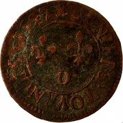 France Denier Tournois Louis XIII 1627 D KM# 79.2 DENIER TOVRNOIS 1627 D coin reverse France Denier Tournois Louis XIII 1627 D KM# 79.2 DENIER TOVRNOIS 1627 D coin reverse