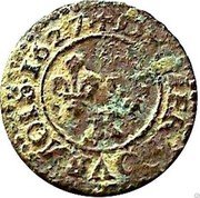France Denier Tournois Louis XIII 1627 K KM# 79.6 DENIER TOVRNOIS 1627 coin reverse France Denier Tournois Louis XIII 1627 K KM# 79.6 DENIER TOVRNOIS 1627 coin reverse