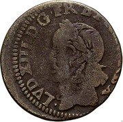 France Double Lorrain Louis XIII 1642 KM# 128 LVD XIII D G FR ET NAVA REX coin obverse France Double Lorrain Louis XIII 1642 KM# 128 LVD XIII D G FR ET NAVA REX coin obverse