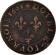 France Double Tournois Henry IV 1608 A KM# 16.1 DOVBLE TOVRNOIS 1608 coin reverse France Double Tournois Henry IV 1608 A KM# 16.1 DOVBLE TOVRNOIS 1608 coin reverse