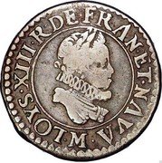 France Double Tournois Louis XIII 1611 M KM# 43.5 LOYS XIII R DE FRAN ET NAVA M coin obverse France Double Tournois Louis XIII 1611 M KM# 43.5 LOYS XIII R DE FRAN ET NAVA M coin obverse