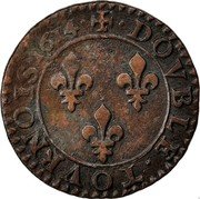 France Double Tournois Louis XIII 1614 X KM# 60 DOVBLE TOVRNOIS 1614 coin reverse France Double Tournois Louis XIII 1614 X KM# 60 DOVBLE TOVRNOIS 1614 coin reverse