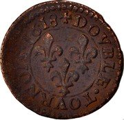 France Double Tournois Louis XIII 1618 D KM# 43.2 DOVBLE TOVRNOIS 1618 coin reverse France Double Tournois Louis XIII 1618 D KM# 43.2 DOVBLE TOVRNOIS 1618 coin reverse