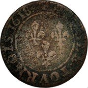 France Double Tournois Louis XIII 1618 R KM# 43.6 DOVBLE TOVRNOIS 1618 coin reverse France Double Tournois Louis XIII 1618 R KM# 43.6 DOVBLE TOVRNOIS 1618 coin reverse