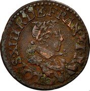 France Double Tournois Louis XIII 1619 G KM# 43.3 LOYS XIII R DE FRAN ET NAVA G coin obverse France Double Tournois Louis XIII 1619 G KM# 43.3 LOYS XIII R DE FRAN ET NAVA G coin obverse