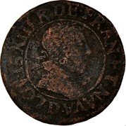 France Double Tournois Louis XIII 1626 D KM# 61.2 LOVIS XIII R DE FRAN ET NAVA D coin obverse France Double Tournois Louis XIII 1626 D KM# 61.2 LOVIS XIII R DE FRAN ET NAVA D coin obverse