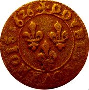 France Double Tournois Louis XIII 1626 R KM# 61.7 DOVBLE TOVRNOIS 1626 coin reverse