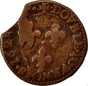 France Double Tournois Louis XIII 1628 K KM# 72.6 DOVBLE TOVRNOIS 1625 coin reverse