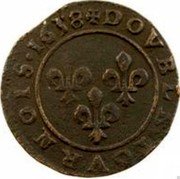 France Double Tournois Louis XIII 1638 KM# 86.13 DOVBLE TOVRNOIS 1638 coin reverse France Double Tournois Louis XIII 1638 KM# 86.13 DOVBLE TOVRNOIS 1638 coin reverse
