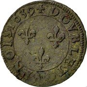 France Double Tournois Louis XIII 1639 B KM# 86.2 DOVBLE TOVRNOIS 1639 coin reverse France Double Tournois Louis XIII 1639 B KM# 86.2 DOVBLE TOVRNOIS 1639 coin reverse