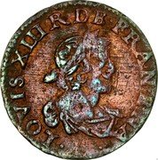 France Double Tournois Louis XIII 1639 KM# 86.7 LOVIS XIII R DE FRAN E NA coin obverse France Double Tournois Louis XIII 1639 KM# 86.7 LOVIS XIII R DE FRAN E NA coin obverse