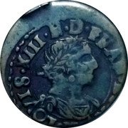 France Double Tournois Louis XIII 1639 K KM# 86.6 LOVIS XIII R D FRAN ET NAV K coin obverse France Double Tournois Louis XIII 1639 K KM# 86.6 LOVIS XIII R D FRAN ET NAV K coin obverse