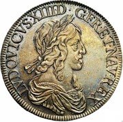 France ECU Louis XIII 1642 KM# 129.1 LVDOVICVS XIII D G FR ET NAV REX coin obverse France ECU Louis XIII 1642 KM# 129.1 LVDOVICVS XIII D G FR ET NAV REX coin obverse