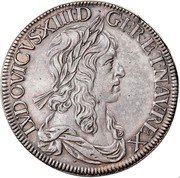 France ECU Louis XIII 1642 KM# 120.3 LVDOVICVS XIII D G FR ET NAV REX coin obverse France ECU Louis XIII 1642 KM# 120.3 LVDOVICVS XIII D G FR ET NAV REX coin obverse