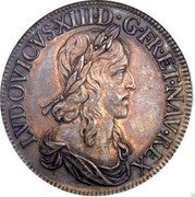 France ECU Louis XIII 1642 KM# 120.2 LVDOVICVS XIII D G FR ET NAV REX coin obverse France ECU Louis XIII 1642 KM# 120.2 LVDOVICVS XIII D G FR ET NAV REX coin obverse