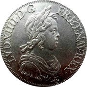 France ECU Louis XIV 1643 A KM# 144.3 LVD XIIII D G FR ET NAV REX coin obverse France ECU Louis XIV 1643 A KM# 144.3 LVD XIIII D G FR ET NAV REX coin obverse