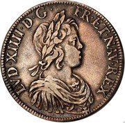 France ECU Louis XIV 1644 A KM# 144.2 LVD XIIII D G FR ET NAV REX coin obverse France ECU Louis XIV 1644 A KM# 144.2 LVD XIIII D G FR ET NAV REX coin obverse