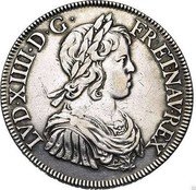 France ECU Louis XIV 1644 D KM# 144.4 LVD XIIII D G FR ET NAV REX coin obverse France ECU Louis XIV 1644 D KM# 144.4 LVD XIIII D G FR ET NAV REX coin obverse