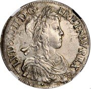 France ECU Louis XIV 1649 & KM# 155.18 LVD XIIII D G FR ET NAV REX coin obverse