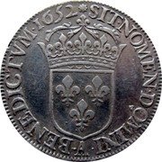 France ECU Louis XIV 1652 A KM# 155.1 SIT NOMEN DOMINI A BENEDICTVM 1652 coin reverse France ECU Louis XIV 1652 A KM# 155.1 SIT NOMEN DOMINI A BENEDICTVM 1652 coin reverse