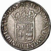 France ECU Louis XIV 1653 M KM# 181.3 SIT NOMEN DOMINI BENEDICTVM 1653 M coin reverse France ECU Louis XIV 1653 M KM# 181.3 SIT NOMEN DOMINI BENEDICTVM 1653 M coin reverse