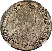France ECU Louis XIV 1659 KM# 180 LVD XIIII D G FR ET NAV REX coin obverse France ECU Louis XIV 1659 KM# 180 LVD XIIII D G FR ET NAV REX coin obverse