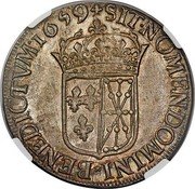 France ECU Louis XIV 1659 KM# 180 SIT NOMEN DOMINI BENEDICTVM 1659 coin reverse France ECU Louis XIV 1659 KM# 180 SIT NOMEN DOMINI BENEDICTVM 1659 coin reverse