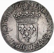 France ECU Louis XIV 1663 L KM# 211.3 SIT NOMEN DOMINI L BENEDICTVM 1663 coin reverse France ECU Louis XIV 1663 L KM# 211.3 SIT NOMEN DOMINI L BENEDICTVM 1663 coin reverse